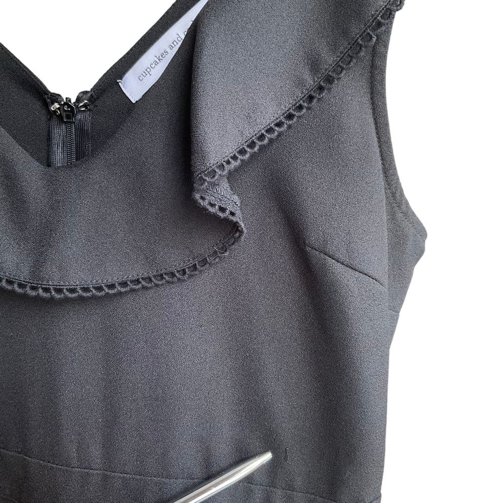 Cupcakes and Cashmere Black Lima Jumpsuit Ruffles Pockets Modern Minimal… - Picture 11 of 16